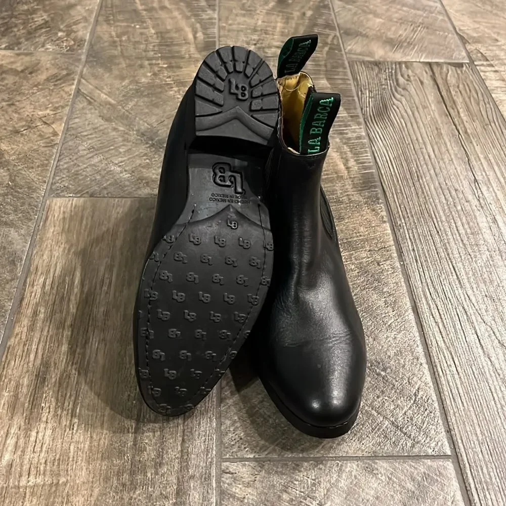 La Barca black leather ankle boots